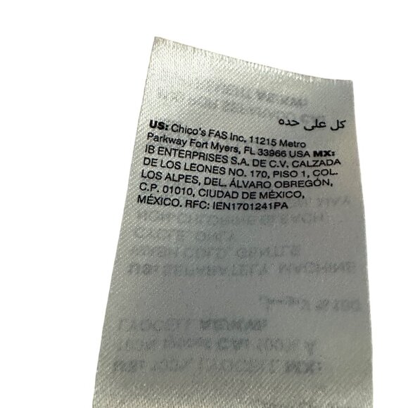 Chico’s size 2 (12-14) orange block striped long sleeve button front tunic top - Picture 6 of 7